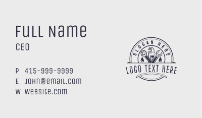 Pipe Wrench Plumber Business Card Image Preview