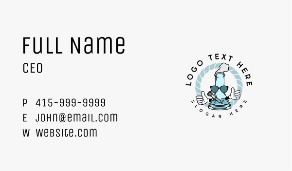 Smoking Weed Bong Business Card Design Image Preview
