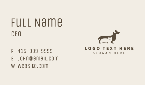 Pet Dachshund & Cat  Business Card Design Image Preview