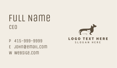 Pet Dachshund & Cat  Business Card Image Preview