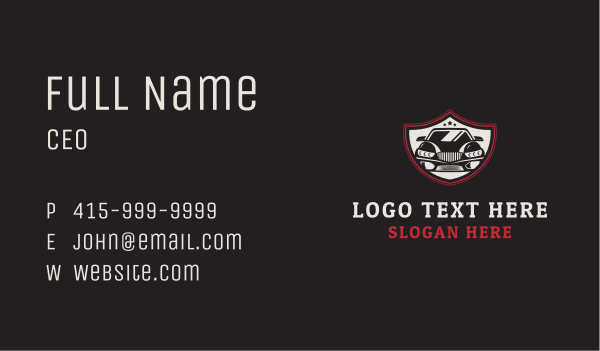 Shield Car Transport Business Card Design Image Preview