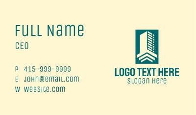 Geometric Skyscraper Building  Business Card Image Preview