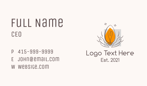 Winged Light Bulb  Business Card Design Image Preview