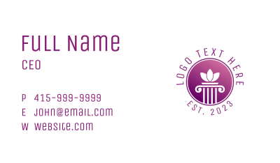 Beauty Pillar Emblem  Business Card Image Preview