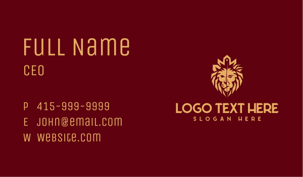 Golden Premium Lion Head Business Card Design Image Preview
