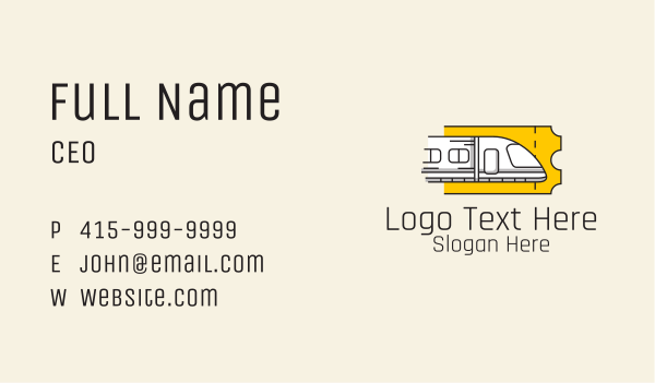 Bullet Train Ticket  Business Card Design Image Preview