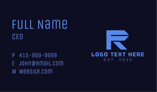 White Cyber Letter R Business Card Design Image Preview