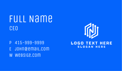 Letter N Digital Software  Business Card Image Preview