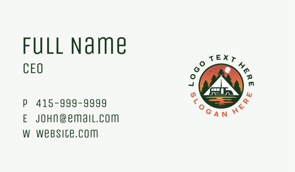 Camping Van Outdoor Business Card Design Image Preview