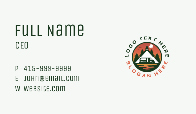 Camping Van Outdoor Business Card Image Preview