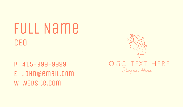 Minimalist Girl Hair Business Card Design Image Preview