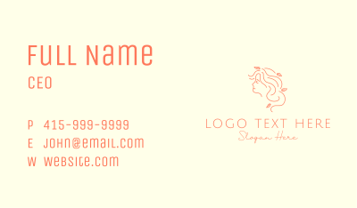 Minimalist Girl Hair Business Card Image Preview