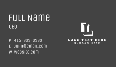 Negative Space Letter L Business Card Image Preview