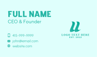 Green Letter U Business Card Image Preview