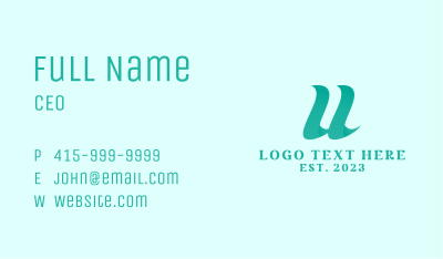 Green Letter U Business Card Image Preview