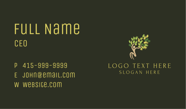 Green Tree Human Business Card Design Image Preview