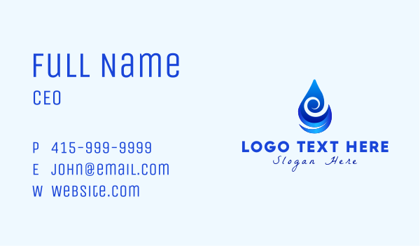 Water Drop Wave Business Card Design Image Preview