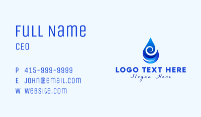 Water Drop Wave Business Card Image Preview