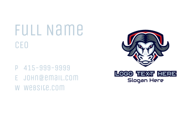Buffalo Bull Mascot Business Card Image Preview