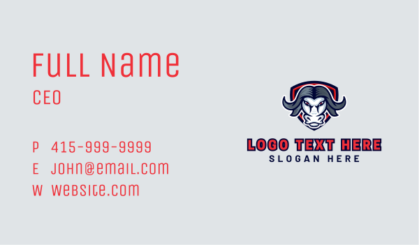 Buffalo Bull Mascot Business Card Design Image Preview