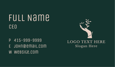 Leaf Vine Hand Business Card Image Preview