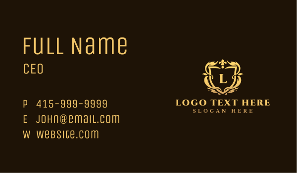 Luxury Ornate Shield Business Card Design Image Preview