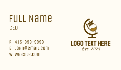 Brown Global Coffee  Business Card Image Preview