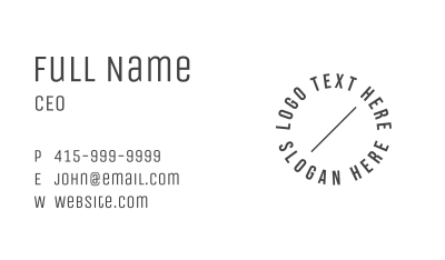 Minimal Circle Line Text Business Card Image Preview