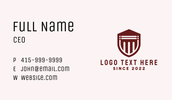 Architecture Column Shield Business Card Design Image Preview