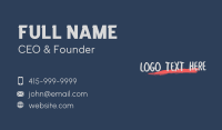 Brush Texture Wordmark Business Card Preview