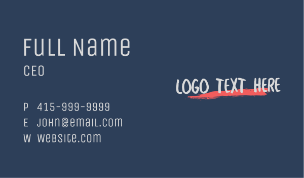 Brush Texture Wordmark Business Card Design Image Preview