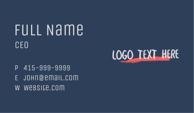 Brush Texture Wordmark Business Card Image Preview