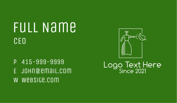 White Watering Bottle  Business Card Design Image Preview
