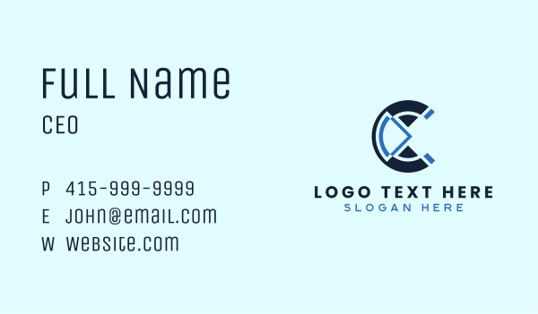 Digital Tech Letter C Business Card Design Image Preview