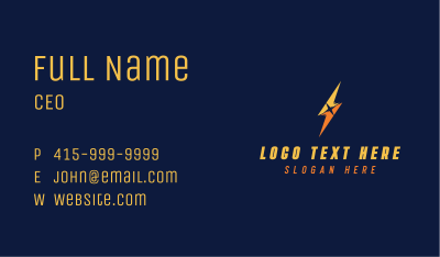 Lightning Bolt Power Business Card Image Preview