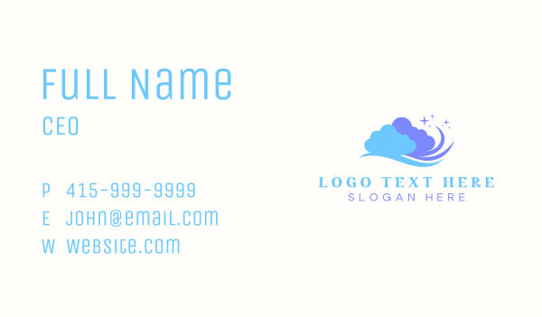 Windy Cloud Sparkle Business Card Design Image Preview