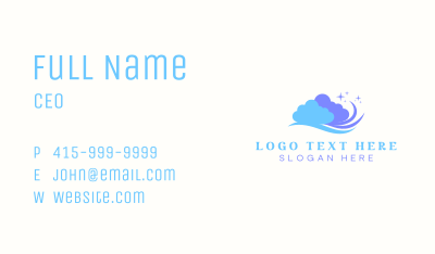 Windy Cloud Sparkle Business Card Image Preview