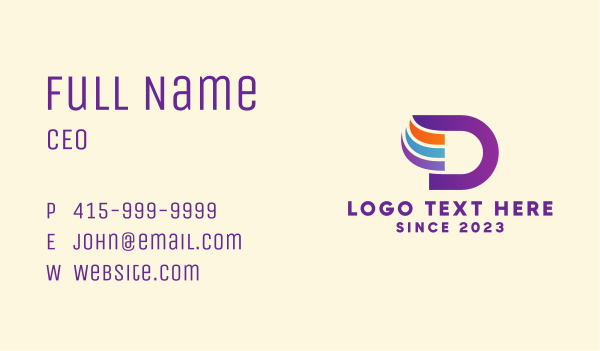 Gradient Wing Letter D Business Card Design Image Preview