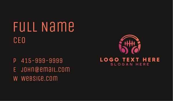 Audio Sound Headset Business Card Design Image Preview