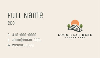 Sunset Real Estate Roofing Business Card Image Preview