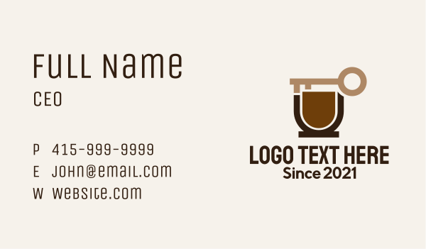 Coffee Cup Key Business Card Design Image Preview