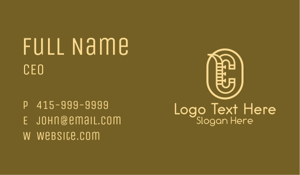 Letter C Saxophone Business Card Design