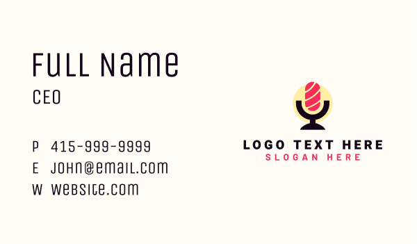 Mic Food Podcast Business Card Design Image Preview