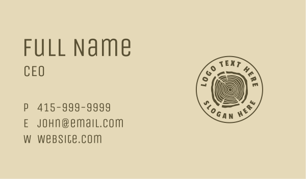 Hipster Wood Log Business Card Design Image Preview