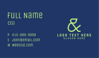 Green Ampersand Font Business Card Image Preview