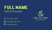 Green Ampersand Font Business Card Preview