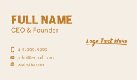 Funky Cursive Wordmark Business Card Image Preview