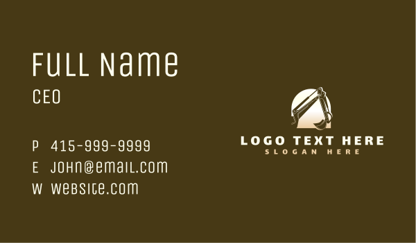 Construction Backhoe Machinery Business Card Design