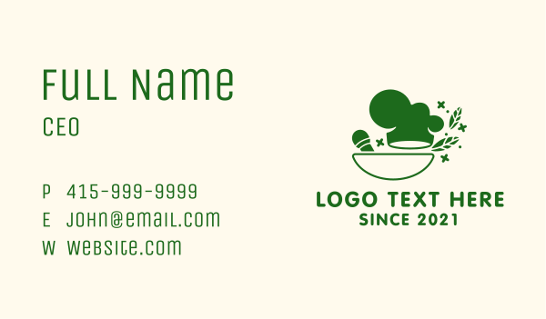 Chef Herb Bowl Business Card Design Image Preview
