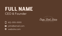 Cafe Business Cursive Wordmark Business Card Image Preview